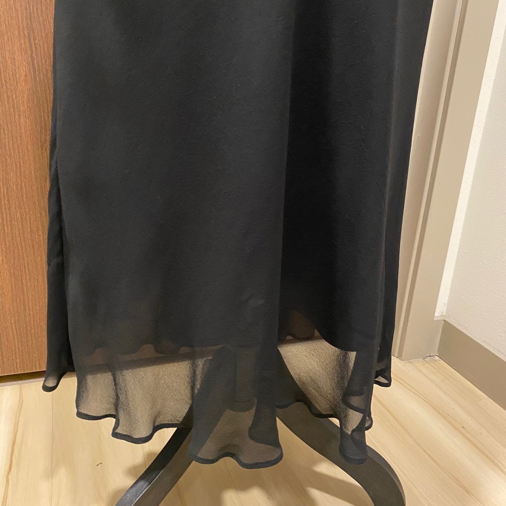 JONES NEW YORK Vtg 90s Silk Midi Maxi Dress 8 Black Tie Whimsigoth Fairy - Picture 7 of 16